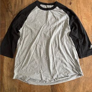 Adidas Black and Gray 3/4 Sleeve Tee